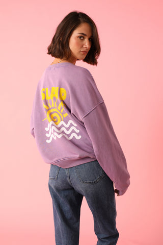 Sweatshirt délavé Island Life manches longues