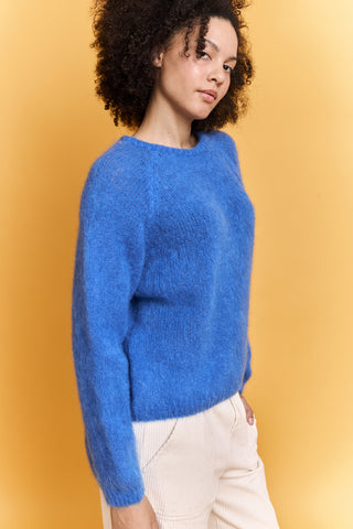Pull col rond en Kid Mohair