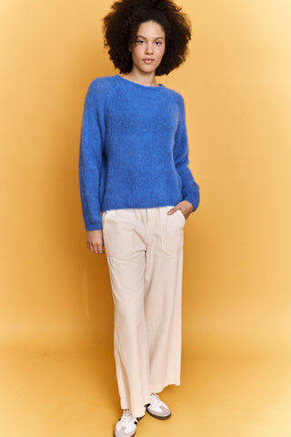 Pull col rond en Kid Mohair