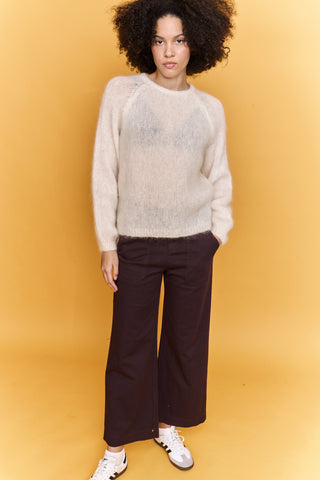 Pull col rond en Kid Mohair