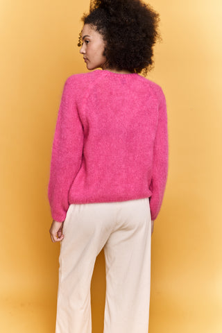 Pull col rond en Kid Mohair