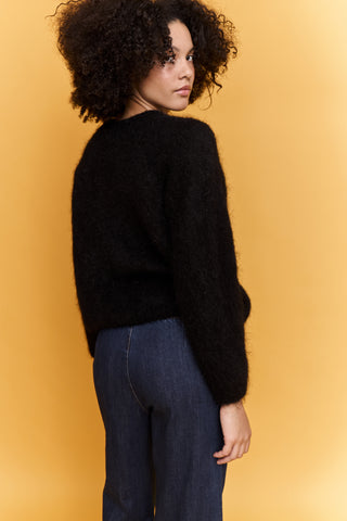 Pull col rond en Kid Mohair