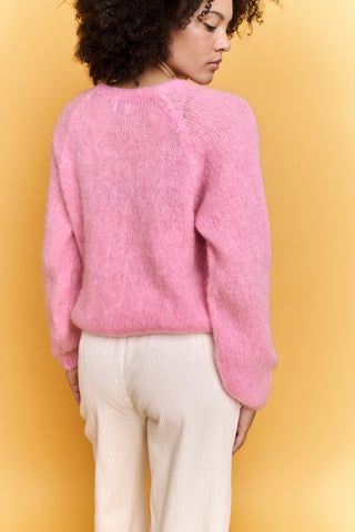 Pull col rond en Kid Mohair