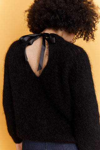 Pull ajouré col rond en Kid Mohair