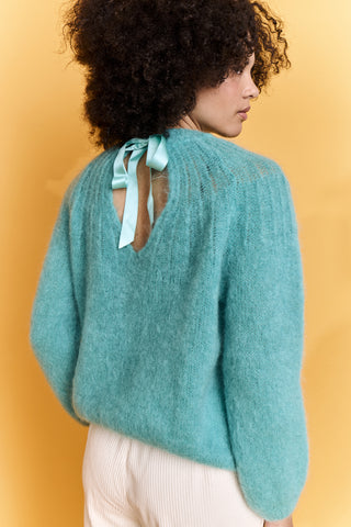 Pull ajouré col rond en Kid Mohair