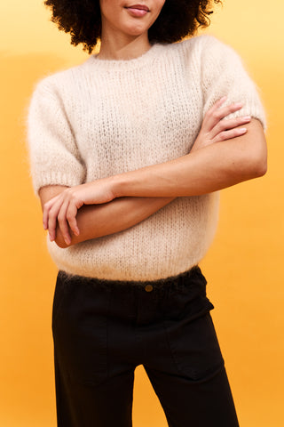 Pull Fluffy col rond en Kid Mohair