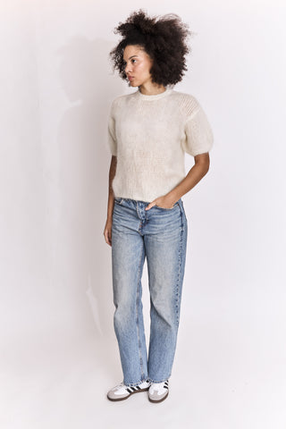 Pull Fluffy col rond en Kid Mohair