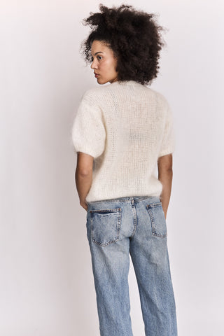Pull Fluffy col rond en Kid Mohair