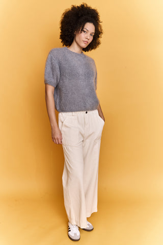 Pull Fluffy col rond en Kid Mohair