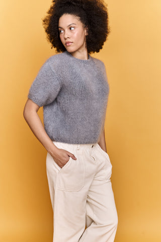 Pull Fluffy col rond en Kid Mohair