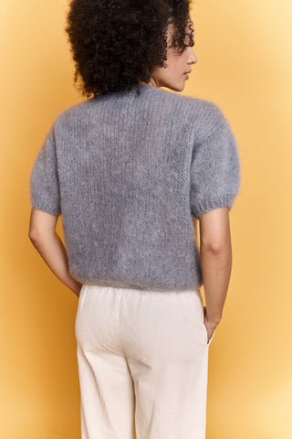 Pull Fluffy col rond en Kid Mohair