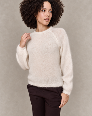 Pull col rond en Kid Mohair