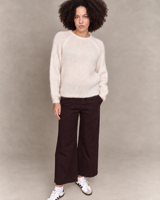 Pull col rond en Kid Mohair