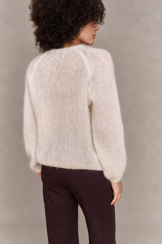 Pull col rond en Kid Mohair