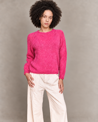 Pull col rond en Kid Mohair