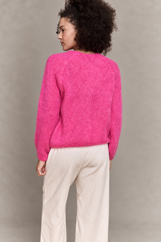 Pull col rond en Kid Mohair