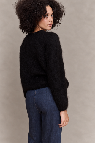 Pull col rond en Kid Mohair