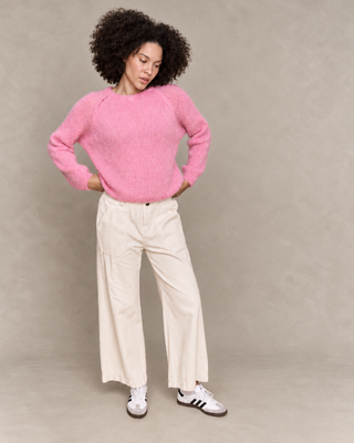 Pull col rond en Kid Mohair