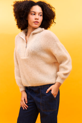 Pull camionneur en Kid Mohair