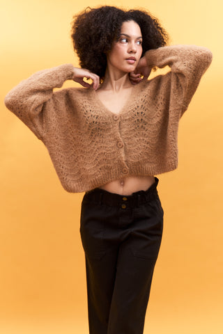 Gilet ajouré en Kid Mohair