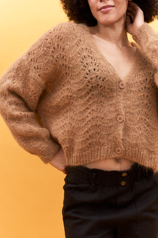 Gilet ajouré en Kid Mohair