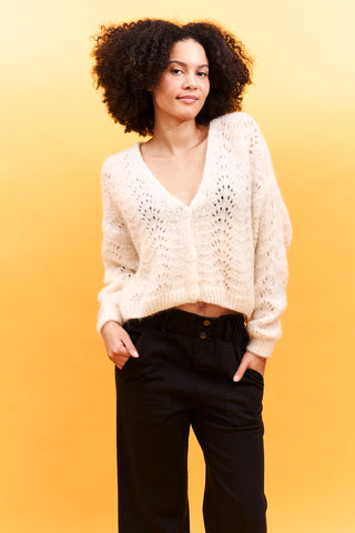 Gilet ajouré en Kid Mohair