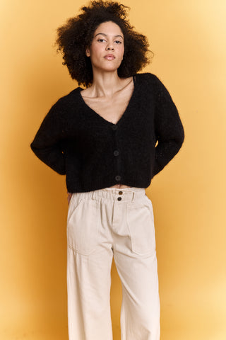 Gilet ajouré en Kid Mohair