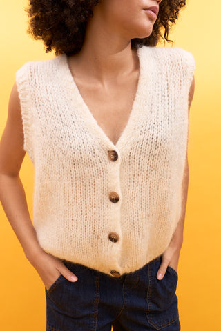 Gilet sans manche en Kid Mohair