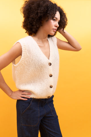 Gilet sans manche en Kid Mohair