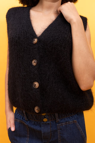 Gilet sans manche en Kid Mohair