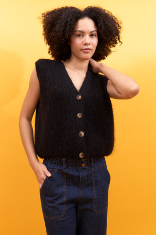 Gilet sans manche en Kid Mohair