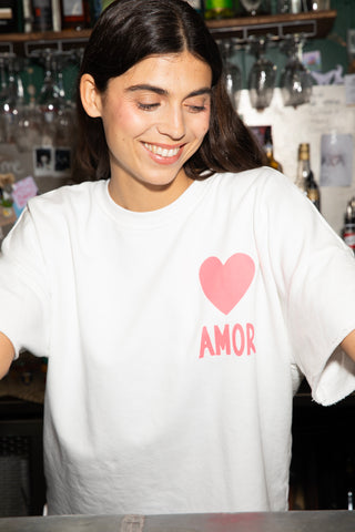 Sweatshirt délavé Amor manches courtes