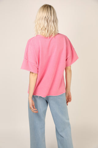 Sweatshirt délavé Amor manches courtes