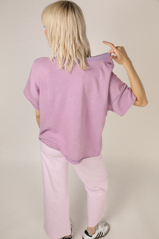 Sweatshirt délavé Amor manches courtes