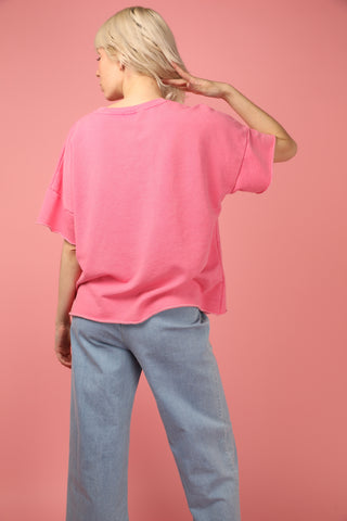 Sweatshirt délavé Smiley manches courtes