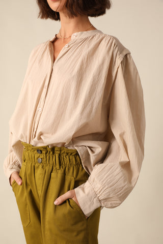 Chemise bi-matière en voile de coton