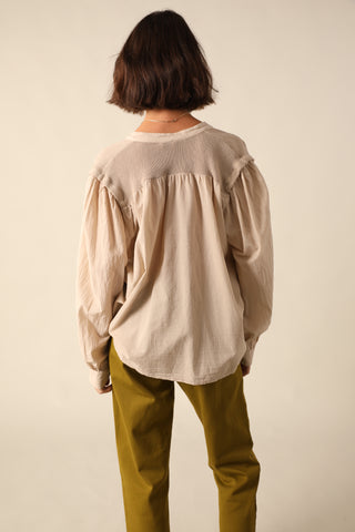 Chemise bi-matière en voile de coton