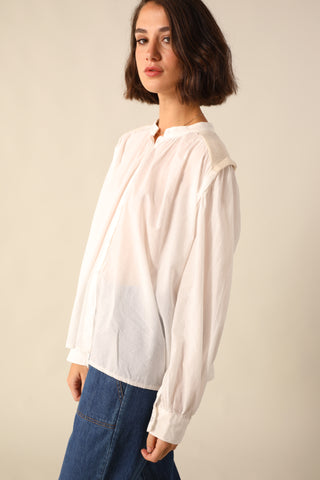 Chemise bi-matière en voile de coton