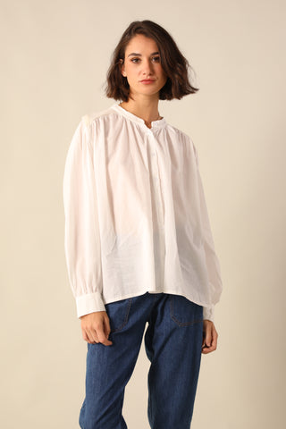 Chemise bi-matière en voile de coton