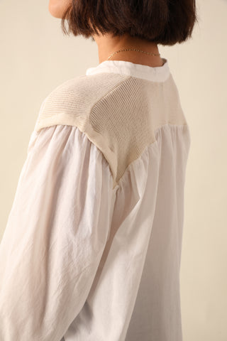 Chemise bi-matière en voile de coton