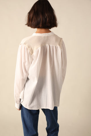 Chemise bi-matière en voile de coton
