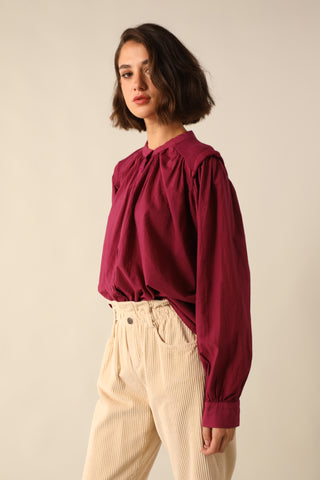 Chemise bi-matière en voile de coton