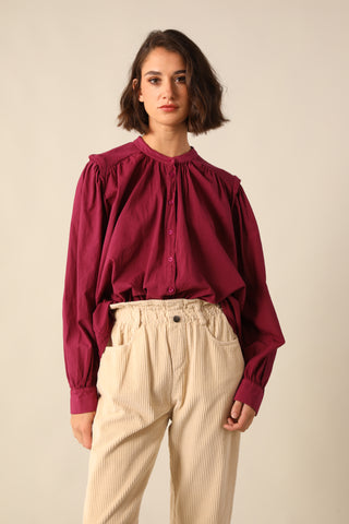 Chemise bi-matière en voile de coton