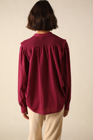 Chemise bi-matière en voile de coton