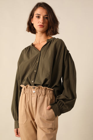 Chemise bi-matière en voile de coton