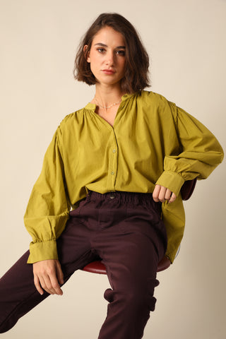 Chemise bi-matière en voile de coton