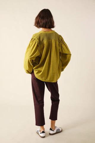 Chemise bi-matière en voile de coton