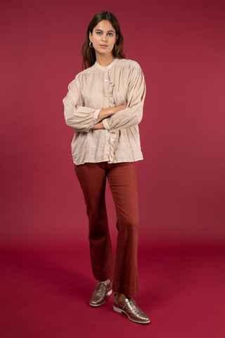 Chemise à volant en voile de coton