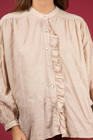 Chemise à volant en voile de coton