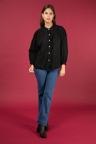 Chemise à volant en voile de coton